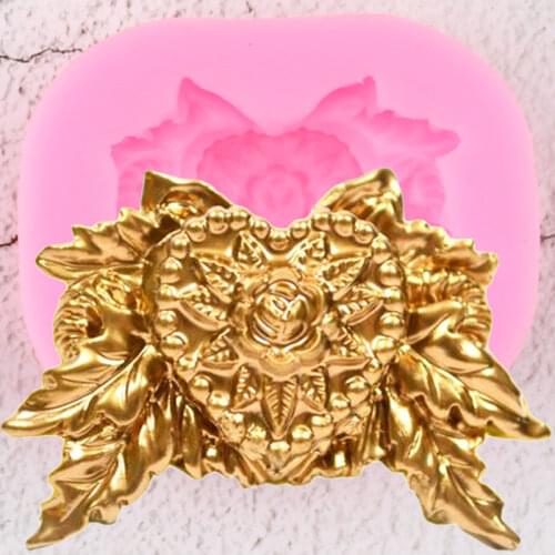 3D Heart Border Silicone Molds Wedding Cake Decorating Tools Rose Relief Fondant Mold Soap Candy Clay Chocolate Gumpaste Mould