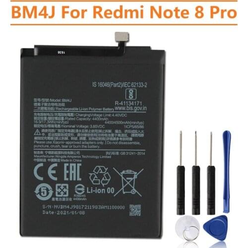 Xiao Mi Original Replacement Battery BM4J For Xiao mi Redmi Note 8 Pro Authentic Phone Battery 4500mAh