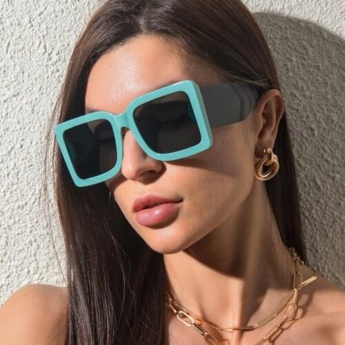 New Trend Oversized Square Sunglasses Women Men Wide Leg Frame Sun Glasses Female Eyewear Designer Shades Black Green UV400