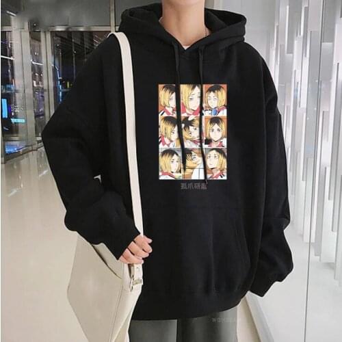 Kenma Kozume Print High School Volleyball Club Japan Anime Haikyuu Hoodies Fashion Men Women Long Sleeve Patchwork Sweatshirts
