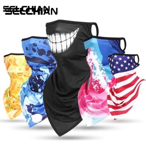 Triangle Bandana Half Face Scarves Hanging Ear Tube Scarf Ice Silk Neck Gaiter UV Sun Cover Smooth Breathable Headband Men Women