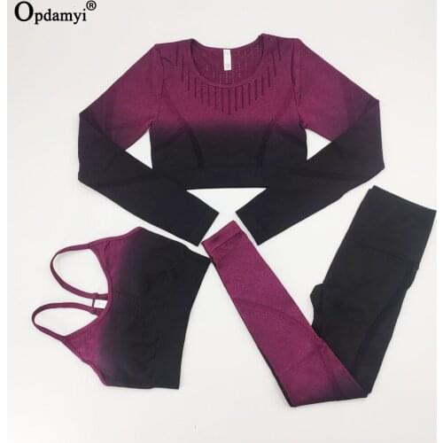 Womens Workout Sets Gym Clothes High Waist Leggings Tie dye Sports Bra Long Sleeve Fitness Crop Tops Seamless Yoga Outfit Set