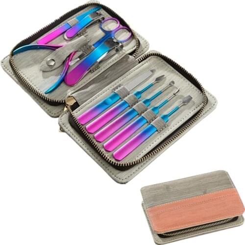 10Pcs Manicure Pedicure Set Nail Clipper Sets Stainless Steel Professiona Cutter Eyebrow Trimming With Travel Case