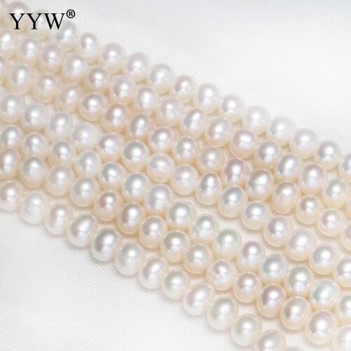 2020 New White Cultured Round Freshwater Pearl Beads Jewelry Making Necklace Bracelets Women 5-6mm Natural Pearls Wedding Gift