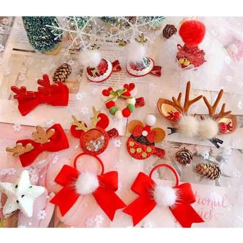 2020 New Products Christmas Childrens Hair Accessories Antler Pair Clip Christmas Hat Baby Hairpin Girls