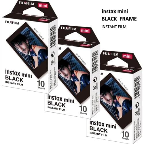 30 Sheets Genuine Fujifilm Instax Mini Black Frame Film For Instant Mini 11, 7s, 8, 90, 70, 25, 50s, Photo Camera SP-1/2