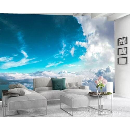 3d Wallpaper walls 3d Bedroom Wallpaper Beautiful Blue Sky and White Clouds Romantic Scenery Decorative Silk 3d Mural Wallpaper