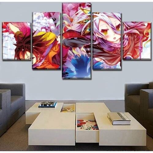 5 Piece Wall Art Canvas Anime Manga Modular Pictures Figure Posters & Prints Home Decor Modern Living Room Decoration Paintings