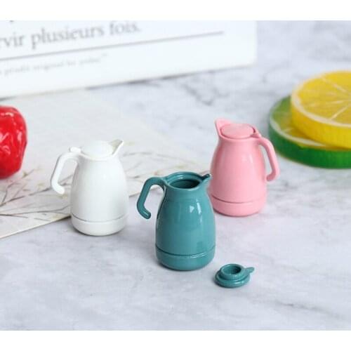 1:12 Dolls House Accessories Dollhouse Miniature Mini Colorful Metal Kettle