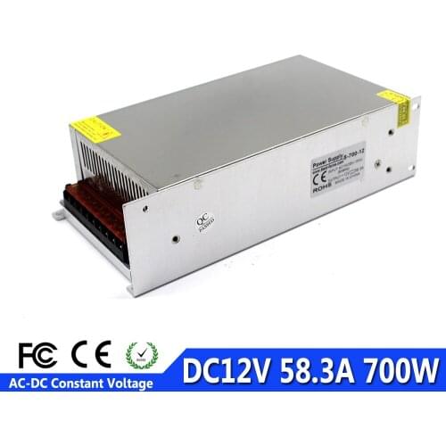 DC Power Supply 12v 58.3A 700W Switch Power Source Driver AC 110V 220V to DC12V SMPS For led strip display cctv and 3d printer