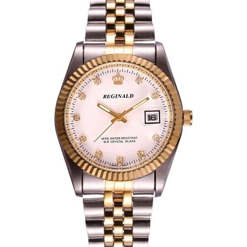 REGINALD Luxury Mens Dress Style Steel wristband Men Quartz Watch