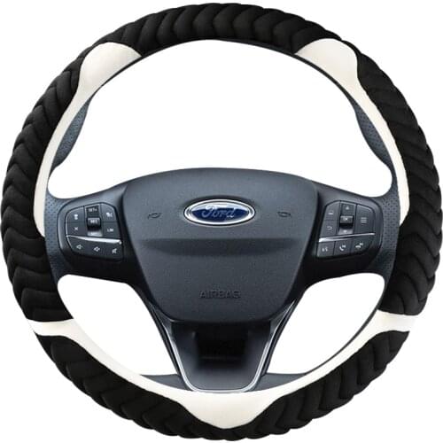 Warm Flannelette Car Steering Wheel Cover Anti-slip for Ford Focus 2 3 MK1 MK2 MK3 Auto Interior Accessories