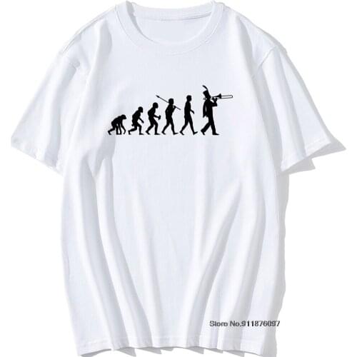 Human Evolution Of band T Shirt Birthday Gift For Musical instrument Dad Father Husband O-Neck Short Sleeve Cotton Mens T-Shirt