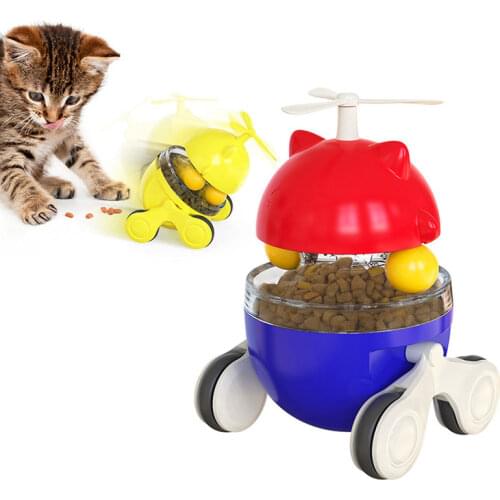 Cat Toys Tumbler Turntable Leaking Food Ball Toy Tease Chasing Interactive Balance Car Self-Hey Interactive Cat Toy Pet Toys