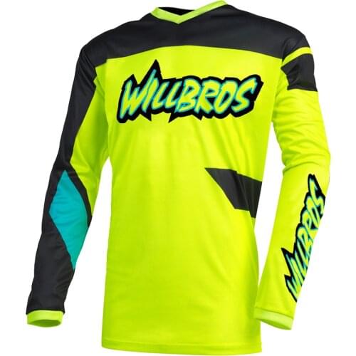 Motor Jersey Willbros Element Long Sleeve Mountain Bicycle Offroad Cycling Motocross Racing Summer T-shirt Fluorescence