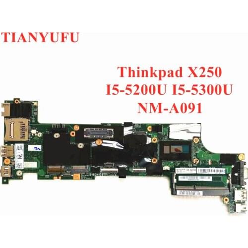 For Lenovo Thinkpad X250 Notebook Motherboard VIUX1 NM-A091 CPU i5 5300U 00HT369 00HT373 00HT374 00HT385 100% Fully Tested