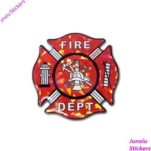 Fashion Cover Scratches Car-Stickers Firefighter Dept Decals Car Accessories for Rear Windshield Window Trunk Bumper KK15*15cm