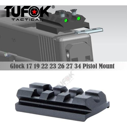 TuFok 3 Slot 4 Slot Glock Sight Mount Plate Fit Glock 17 19 22 23 26 Rail For Viper Sightmark Burris Red Dot Sight