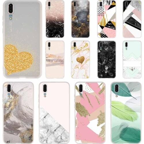 Marble BlackRose Gold Phone Case For Huawei P40 P9 P10 P20 P30 Lite Cases Pro P Smart 2019 Cover Soft Cover