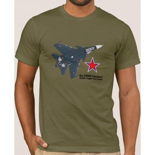 Russian Sukhoi Fighter T-Shirt Su-30SM Flanker-C VKS Mens Summer Cotton Short Sleeve O-Neck T Shirt New S-3XL