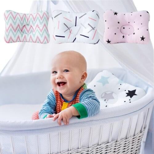 Muslinlife Soft Printed Square Pillow Kids Baby Pillow Newborn Cotton Sleeping Pillow Anti Roll Room Decoration Dropship
