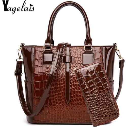 2019 New Fashion Lady Handbag Crocodile Grain Commuting Single Shoulder Diagonal Handbag Synthetic Leather High Quality
