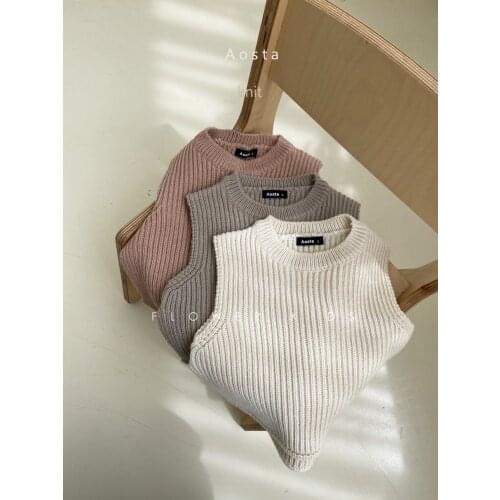 2021 new split parents and childrens sleeveless knitted vest costumes for kids fashion clothes kids fall kid clothes