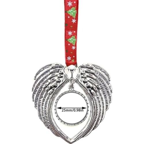 New Angel Wings Heart Shaped DIY Photo Christmas Pendant Photo Frame Pendant Christmas Tree Hanging Decoration Ornament Best