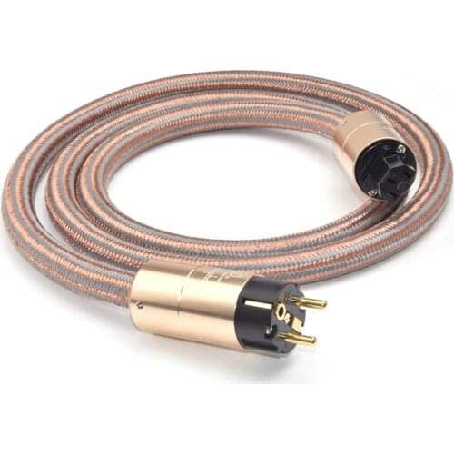 New HI End Schuko Power Cord EU Power Plug Cable HIFI AC Mains Power Cable Schuko Power Iine CD Amplifier Amp