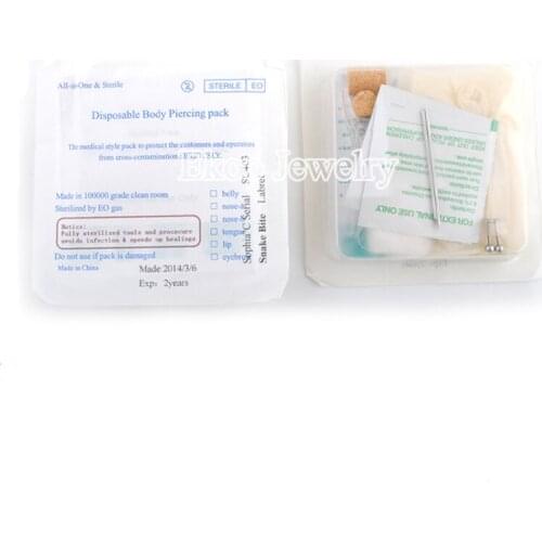 Disposable Sterile Manhood Septum/Horseshoe Needle Kit Body Piercing Sets Lots of 2Sets