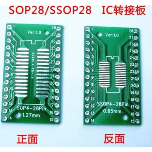 SOP28 SSOP28 SSOP28 SMD to DIP 0.65 / 1.27mm adapter plate