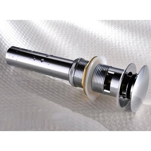 Polished Silver Chrome Brass Bathroom Sink Overflow Pop Up Drain Assembly Dsd019