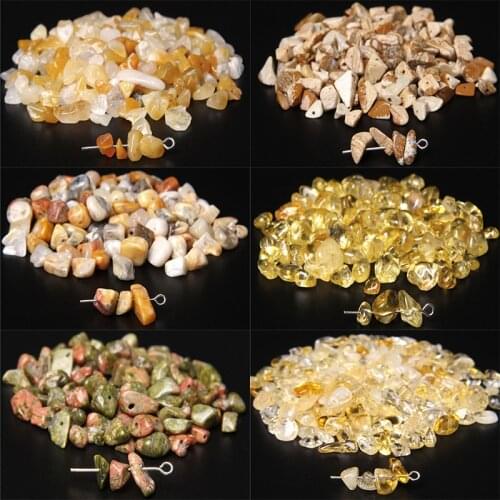 Freeform Chip Natural Stone Beads 5-8mm Irregular Shape Yellow Crazy Agates Citrine Quartzs Beads for Jewelry Making DIY 15.5"