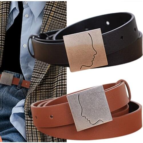 Fashion Square Pin Buckle Jeans Black Belt Designer Casual Style Waistband Vintage Unisex Couple Adjustable Belts