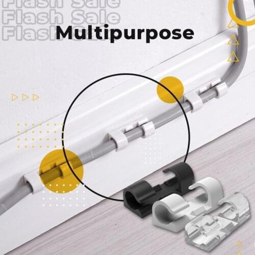 Self Adhesive Cable Clips Finisher Wire Clamp Charging Cable Organizer Living Room Office USB Cable Winder Clip