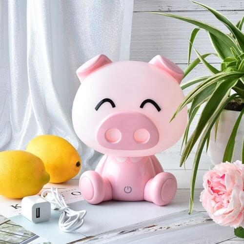 Touch Pig Lights Cute Baby Bedroom Lamp Night Light LED Night Lamp Bedside Decor Kids Desk Light Christmas Gift Valentines Day