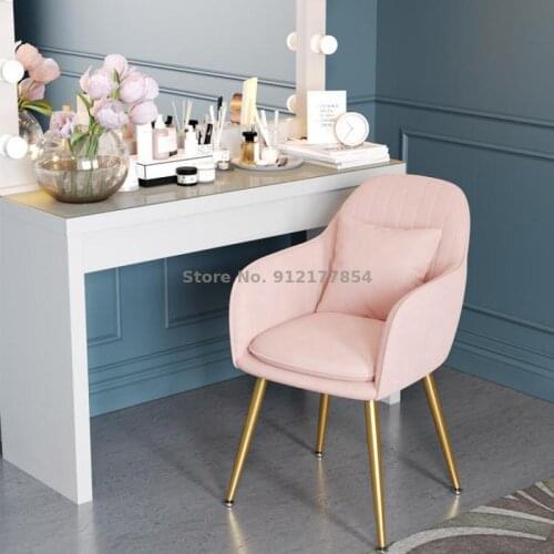 Nordic Light Luxury Chair Taking Back Bedroom Girl Home Net Red Makeup Stool Dressing Table Nail Simple Inspiration