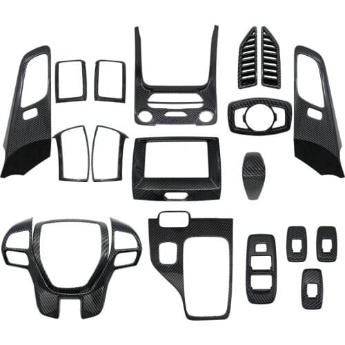 ABS Plastic Smart Steering wheel button frame Full set Carbon Fiber Finish For RANGER PX2 EVEREST 2015 2016 Interior Accessories