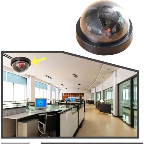 Indoor/Outdoor Dummy Surveillance Camera Dome Fake For Warning Light Webcam LED O2C2