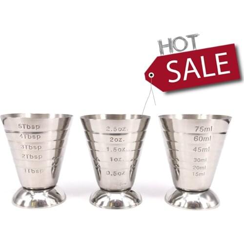Stainless Steel Magic Measuring Cup 304 Cocktail Measuring Cup Ounce Cup Measuring Spoon 75ml Multi-function Cocktail Glass Bar