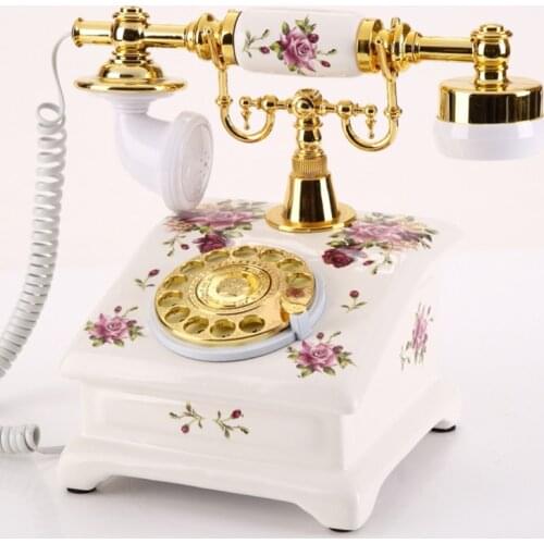 Yuet flag authentic ceramics, antique European style antique telephone, retro home, fashion creative, landline phones, post mail