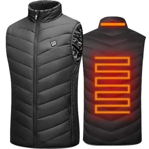 Heated Vest Men Winter Waterproof Electrical Heated Sleevless Jacket Travel Heating Vest Outdoor Waistcoat 2020 New Hiking Vests