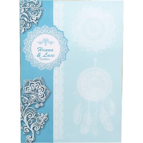 1PC Hot Flash Metallic Waterproof Tattoo Women White Ink Henna Lace Dreamcatcher Shell Braclet Temporary Tattoo Sticker