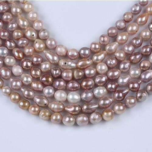 10-13mm Natural Freshwater Nucleated Pink Lavender Color Edison Pearl Strand