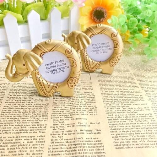 12PCS Lucky Golden Elephant Picture Frame Place Card Holder Indian Themed Wedding&Bridal Shower Favors