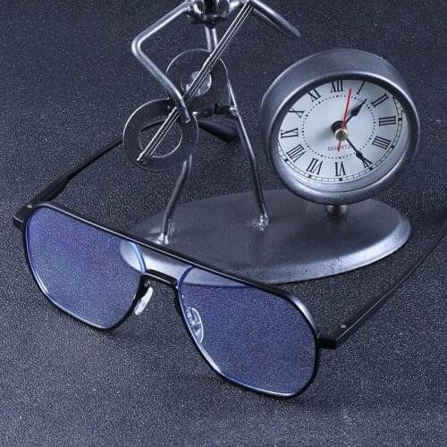 2020 Anti-blue Light Aluminum Magnesium Computer Mobile Phone Glasses Frame Male Double Beam Retro Glasses Frame Business Color