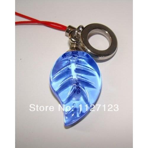 25pcs/lot blue maple leaf Rice vials pendants rice vial pendant perfume empty glass bottle glass spray perfume bottle