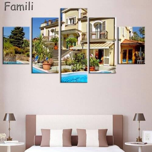 5Pcs/set of canvas art Rom italy night landscape on canvas HD print modern home decoration living room wall painting artwork