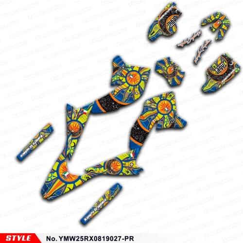 Aftermarket Personalized Graphics MX Decals for WR250X WR250R 2008 2009 2010 2011 2012 2013 to 2020, Style No. YMW25RX0819027-PR