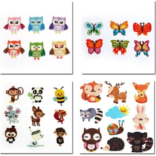 Diamond Painting Stickers Kids 5D DIY Art Craft Painting with crystal Diamonds Paint by Numbers for Children gift